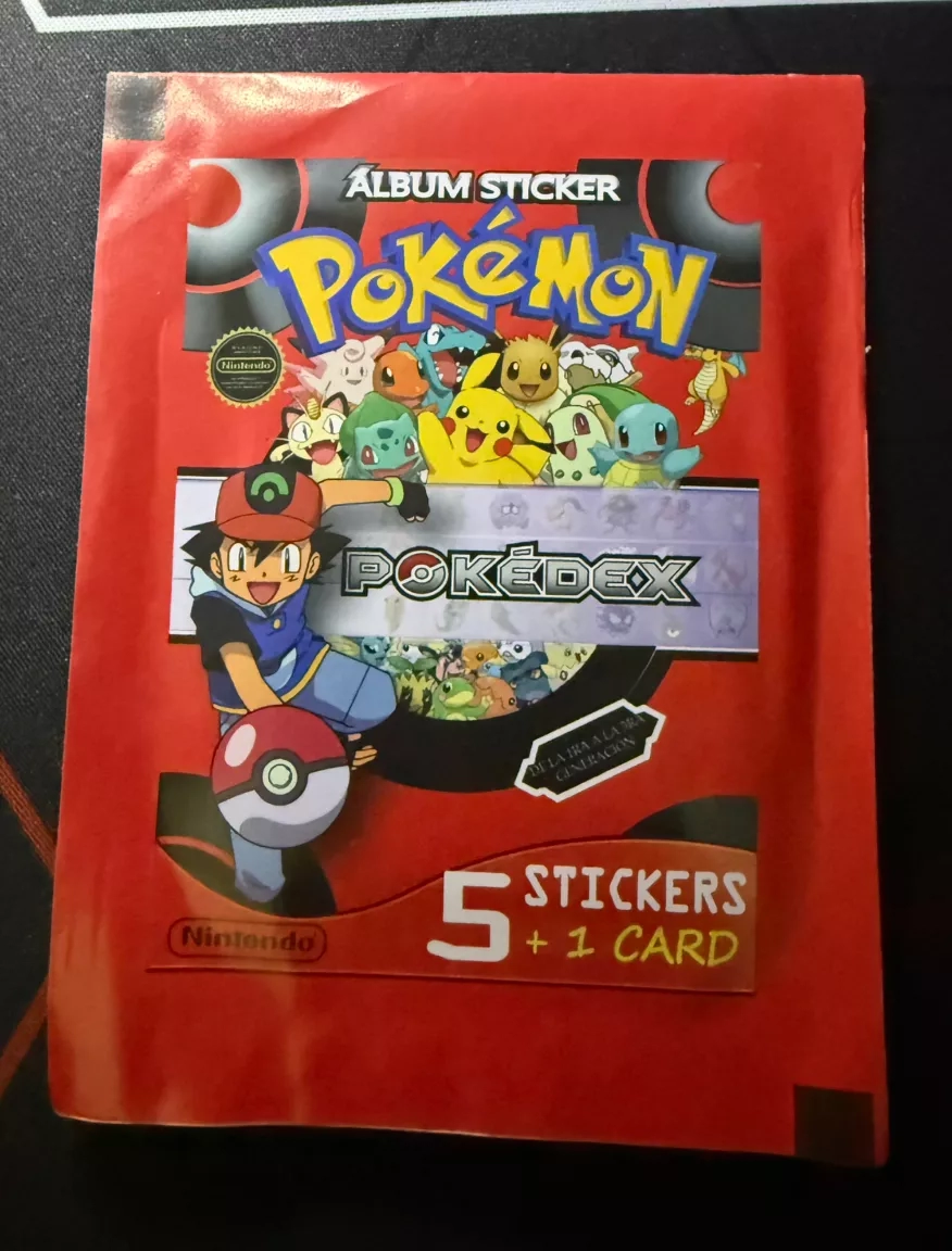 Pokemon Album Sticker Pack with Pokedex Card