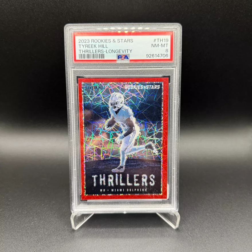 PSA 8 Tyreek Hill Miami Dolphins 2023 Panini Rookies & Stars Red
