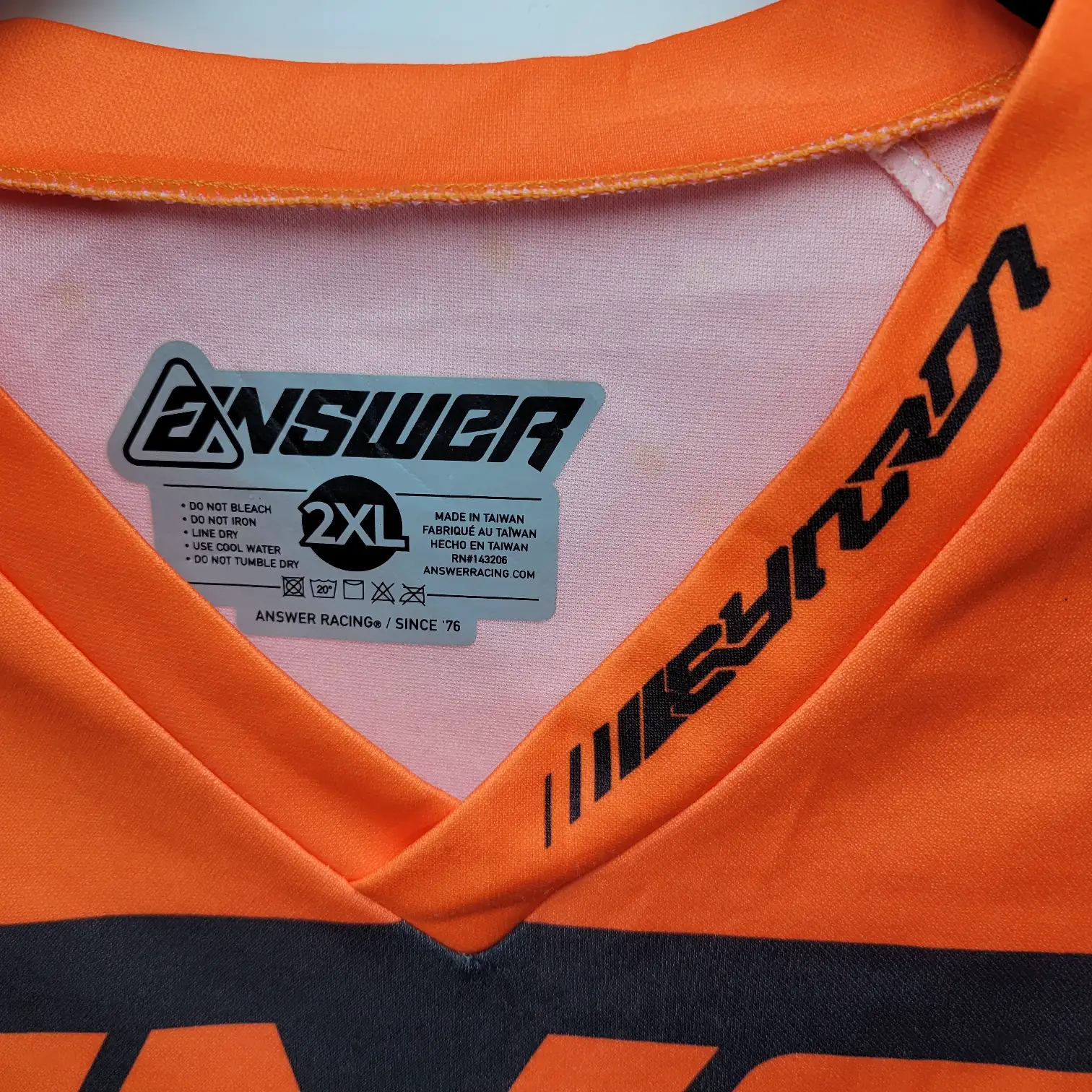 Mens 2XL Answer Racing High Viz Orange & Black Long Sleeve Motocross Jersey