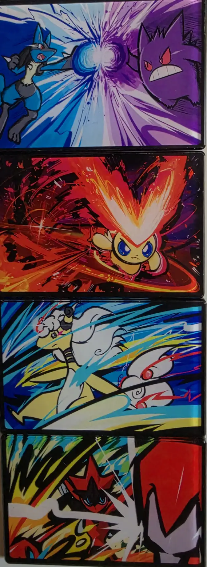 New Stock of art Boards, both Magnetic and Regular, magnets, Keychains, figures, and Gengar Beanies!