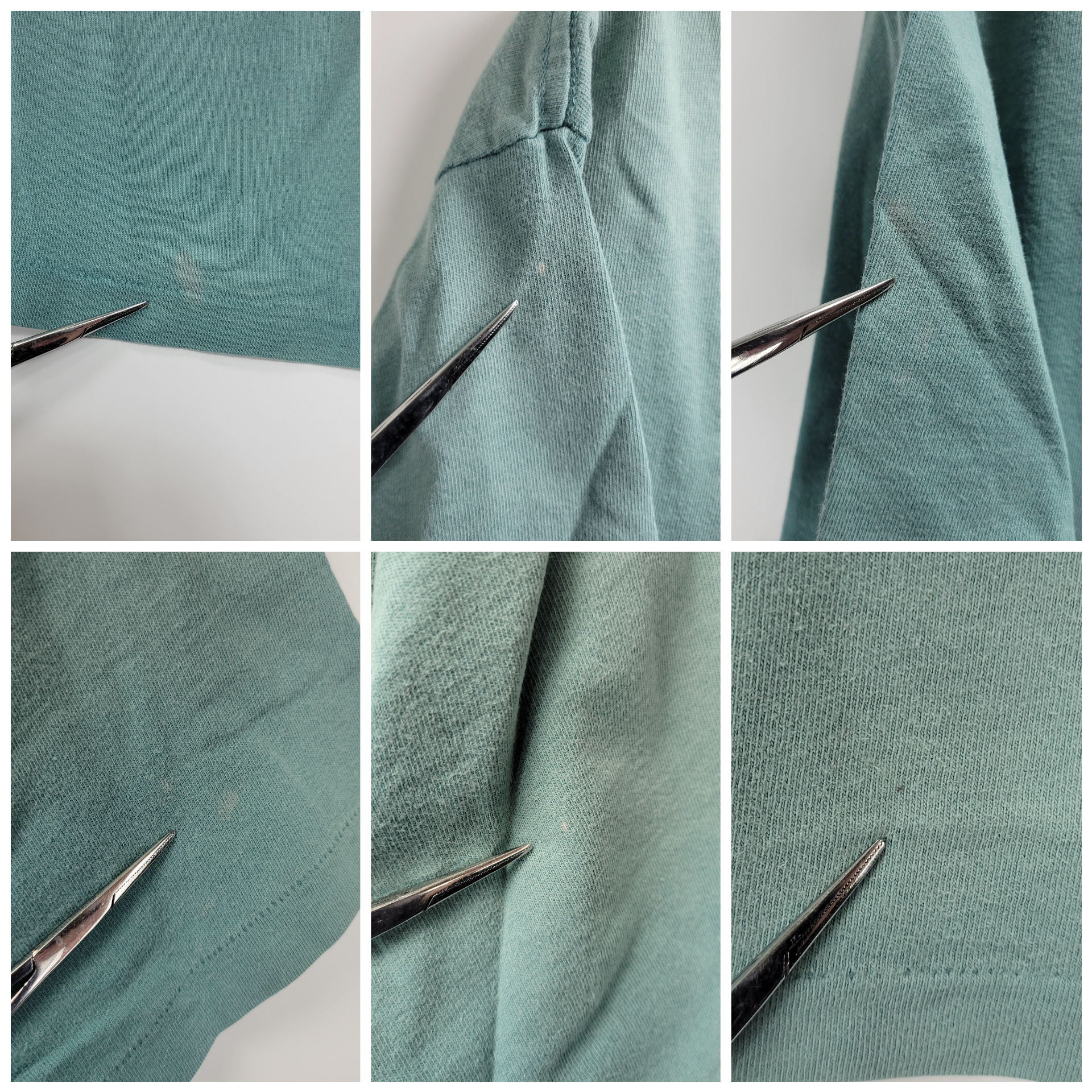 Mens Small Gap Distressed Vintage Teal Blue Pocket T-Shirt