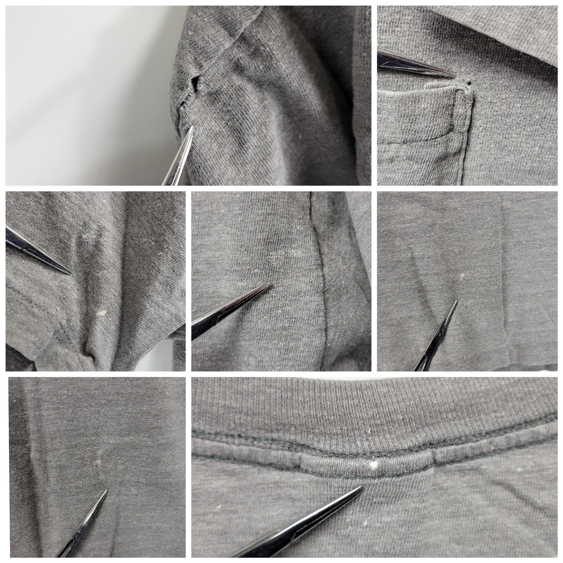 Mens Small Gap Distressed Gray Vintage Pocket T-Shirt