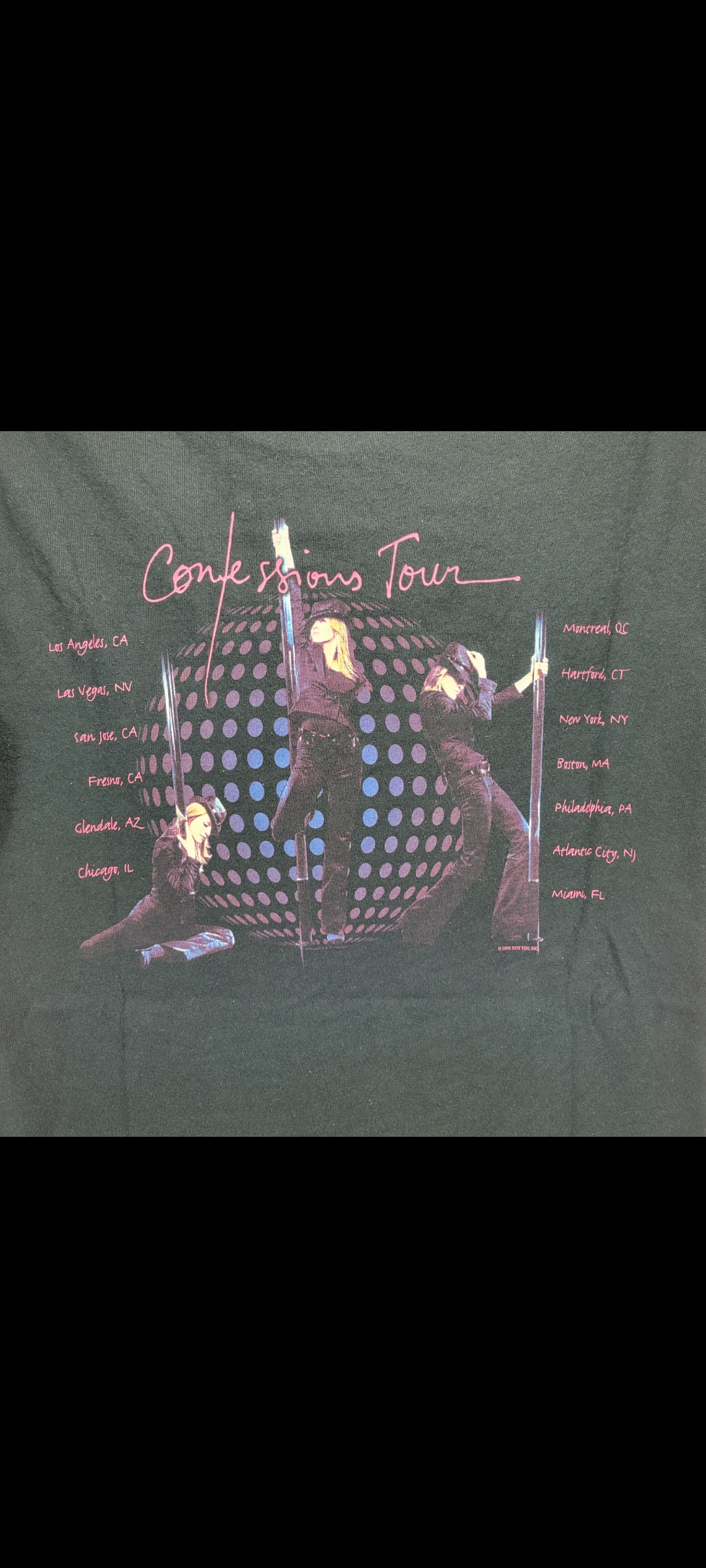 Mens/Womens Small Vintage Y2K Madonna Confessions 2006 Tour T-Shirt