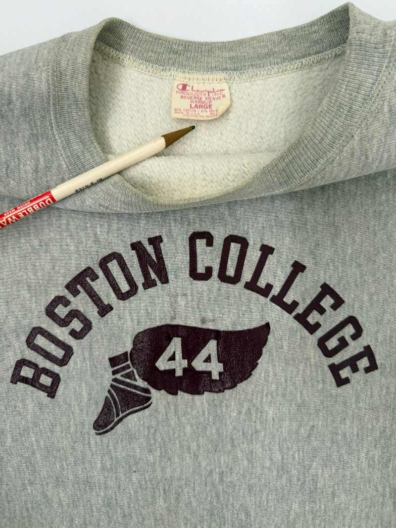 1970s Champion Reverse Weave Boston College Wing Foot Sweatshirt