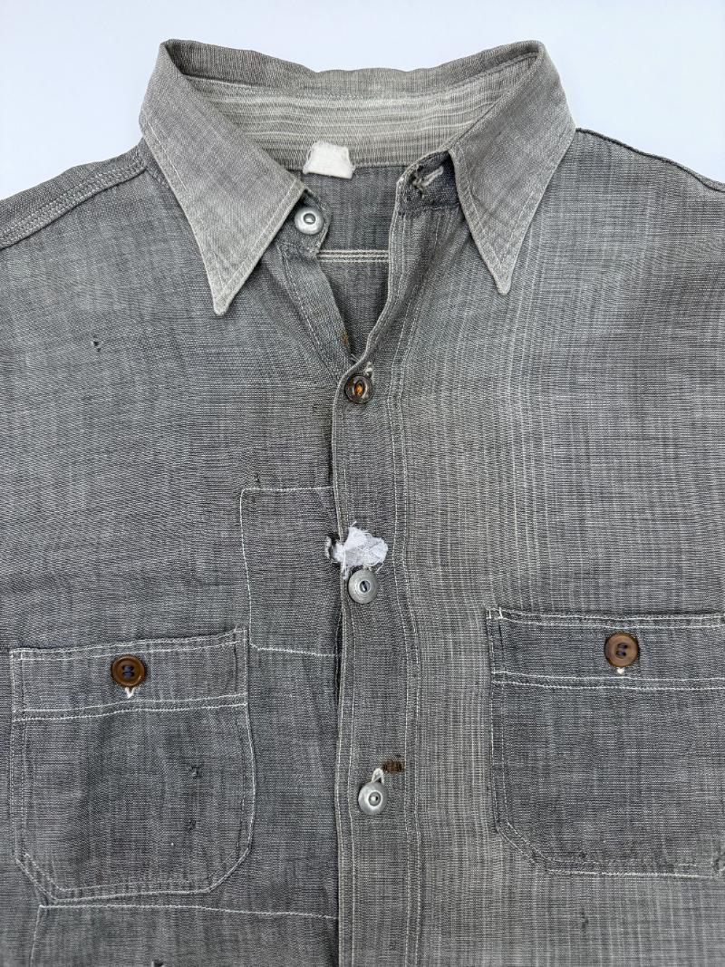 1930s Black Chambray Work Shirt