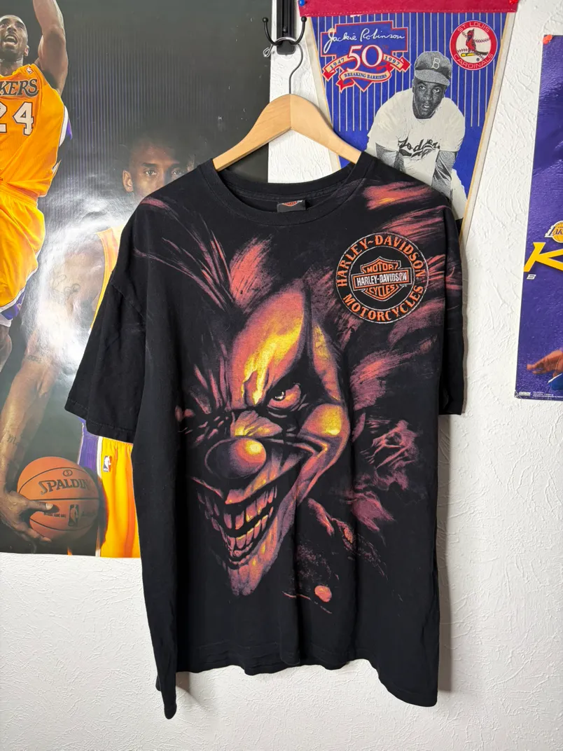 Harley-Davidson Men's Spooky Clown Graphic T-Shirt