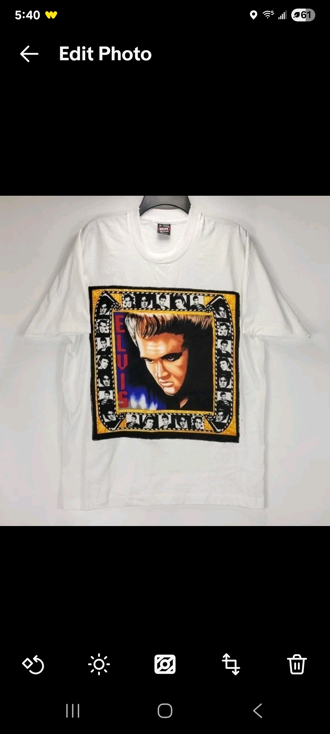 Mens XL Elvis Presley Vintage Film Reel Music Shirt White