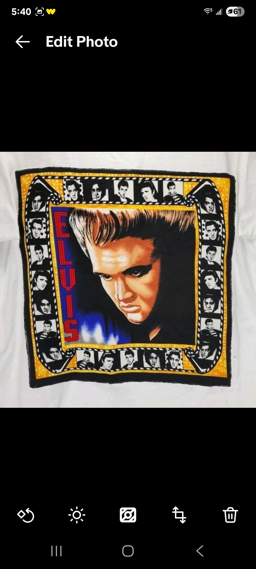 Mens XL Elvis Presley Vintage Film Reel Music Shirt White