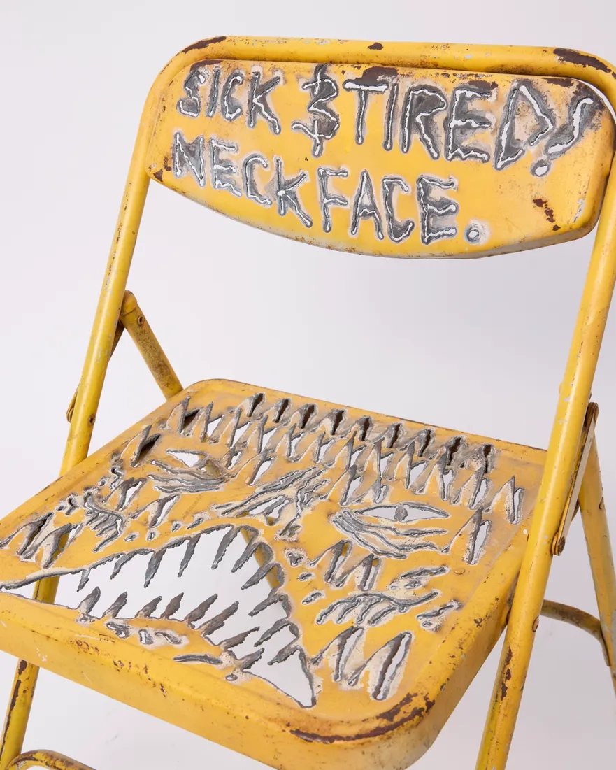 Neckface “Sick & Tired” Vintage Metal Folding Chair