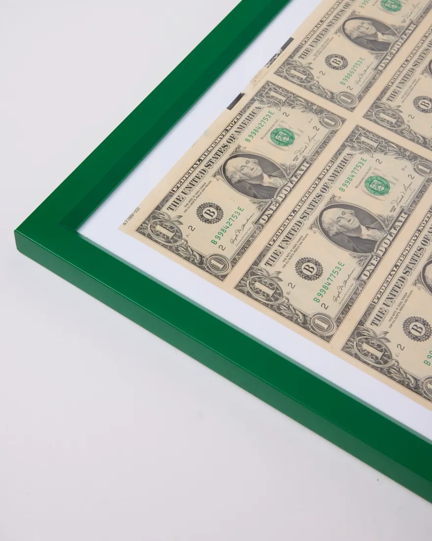 1981 $1 Dollar Bill Uncut Sheet Framed