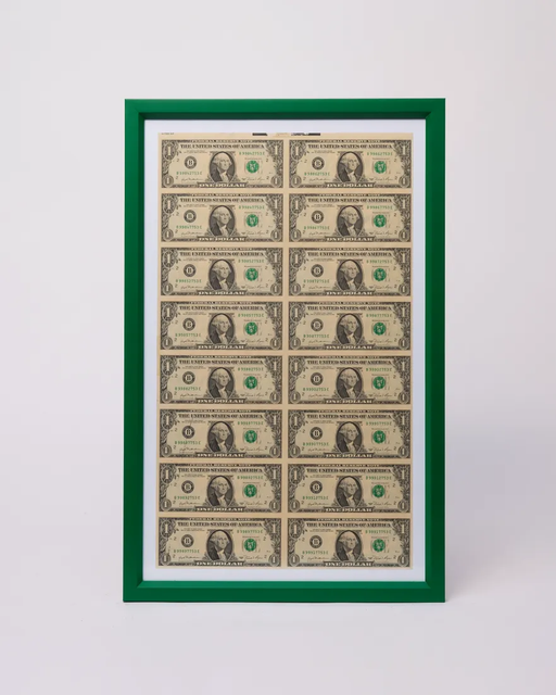 1981 $1 Dollar Bill Uncut Sheet Framed
