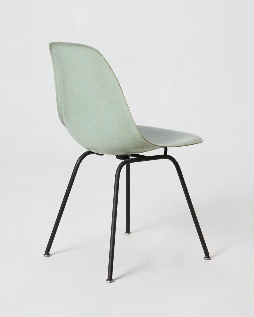 Vintage Herman Miller Eames Style Fiberglass Shell Chair - Pale Green