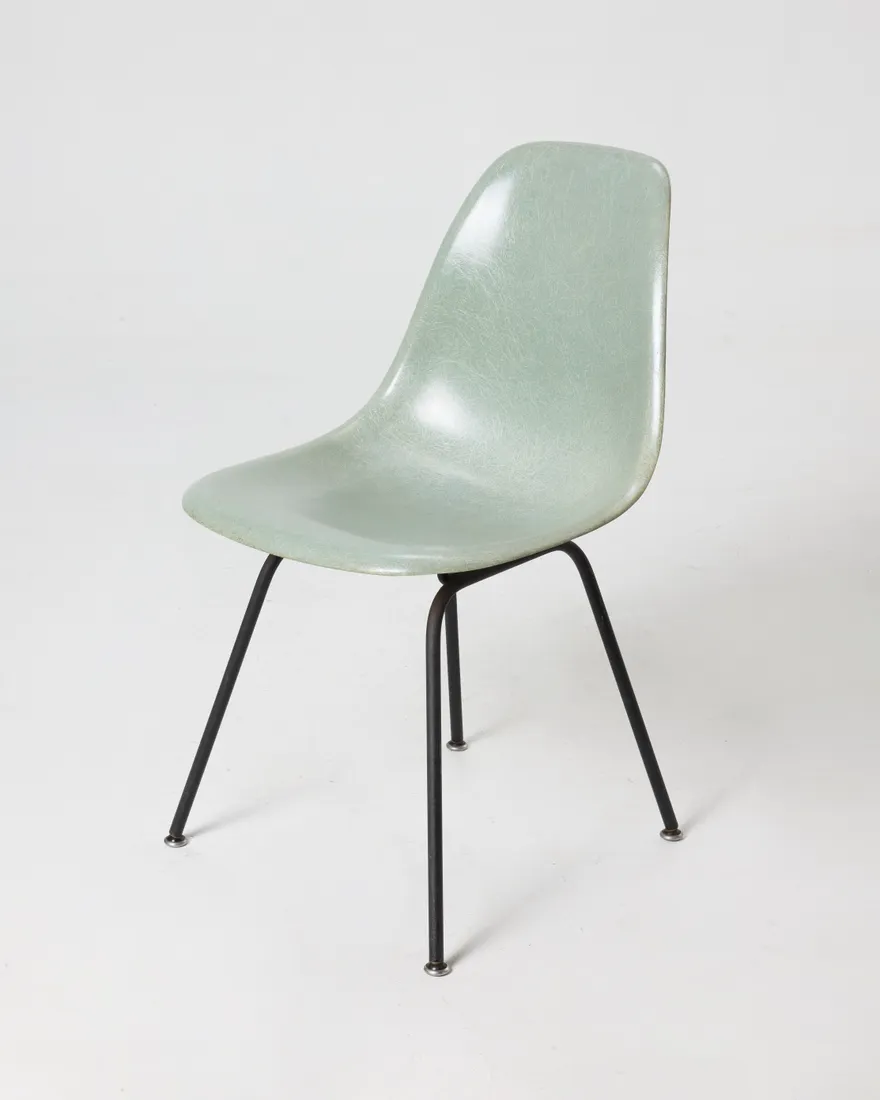 Vintage Herman Miller Eames Style Fiberglass Shell Chair - Pale Green