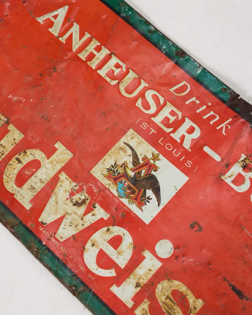 Vintage Budweiser Anheuser-Busch Metal Sign