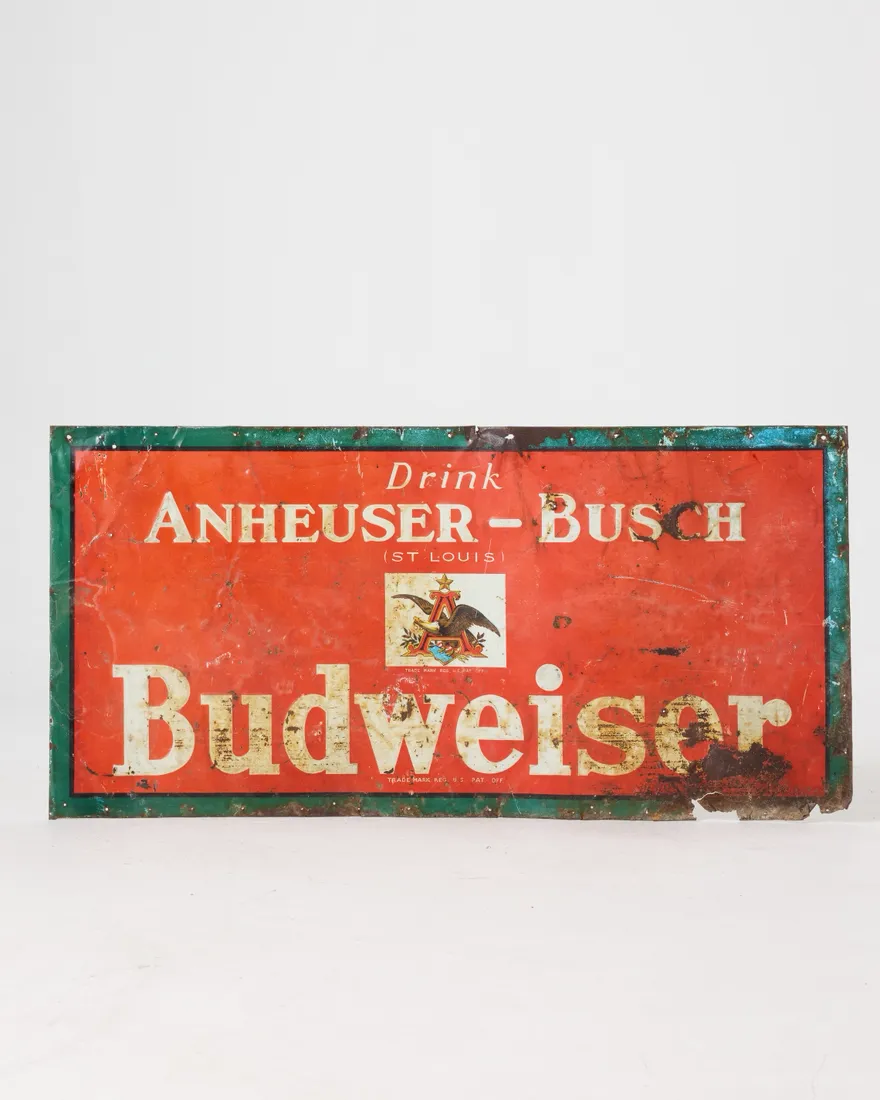 Vintage Budweiser Anheuser-Busch Metal Sign