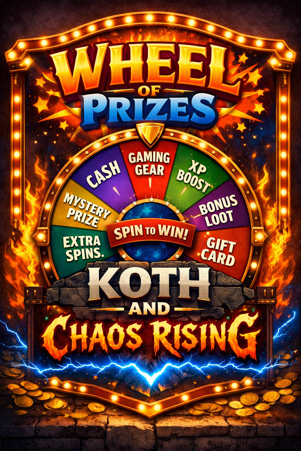 wheel of prizes, KOTH and more
