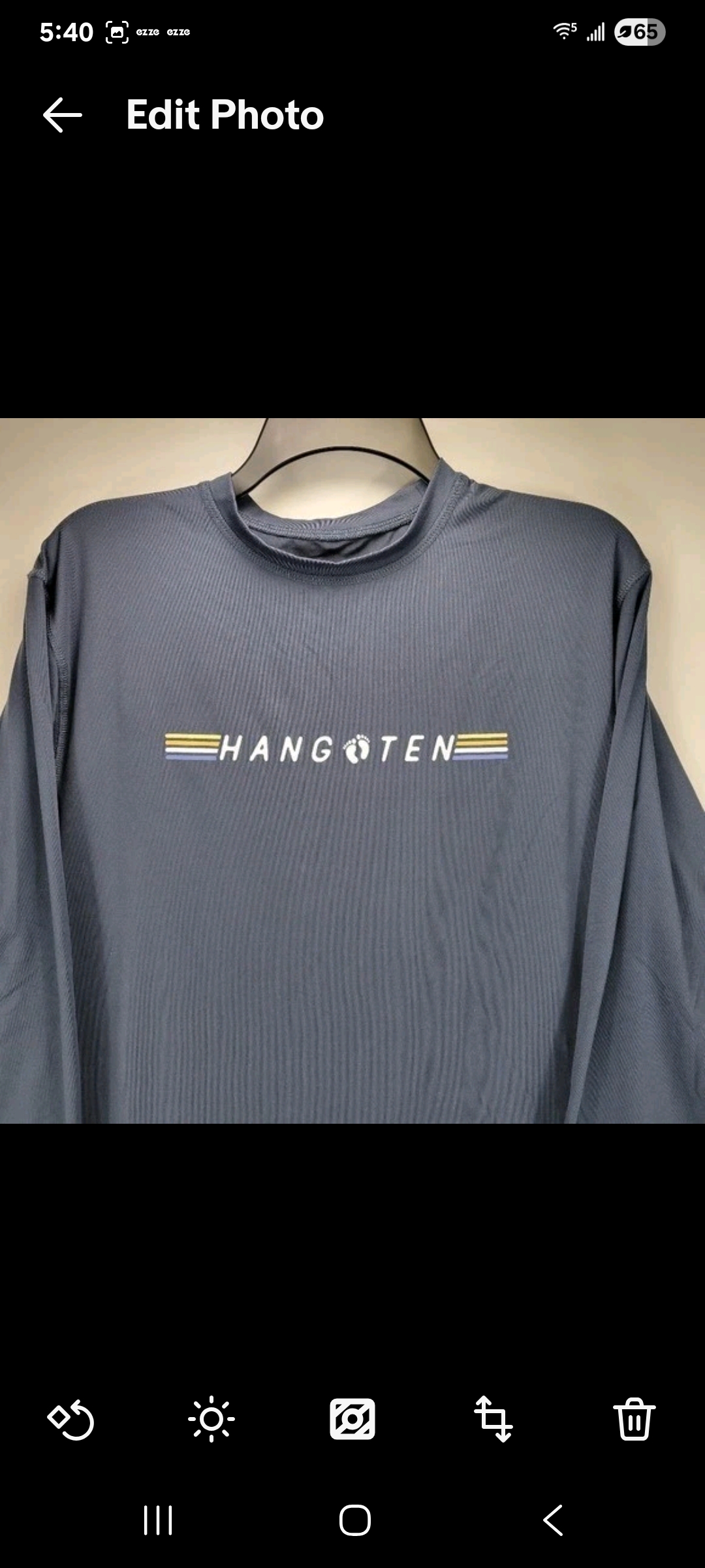 Mens Medium Hang Ten UPF 50+ UV Protection Fishing Boat Beach Athletic Shirt Blue
