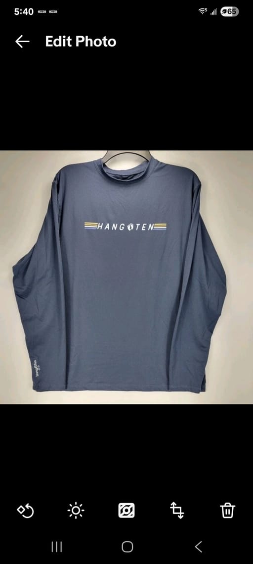 Mens Medium Hang Ten UPF 50+ UV Protection Fishing Boat Beach Athletic Shirt Blue