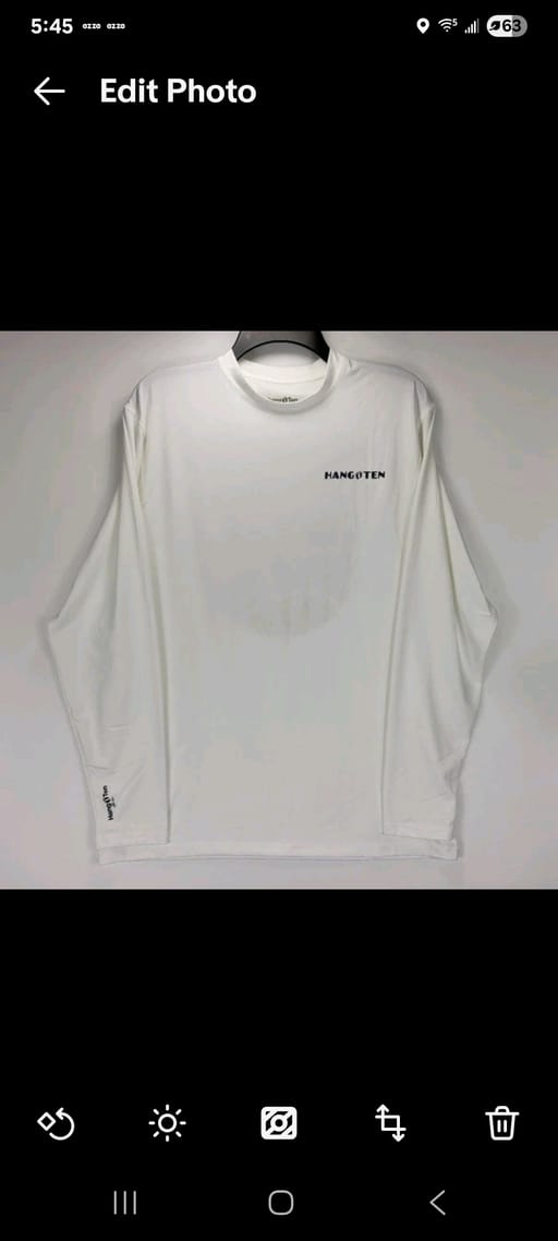 Mens Medium Hang Ten UPF 50+ UV Protection Fishing Boat Beach Athletic Shirt White