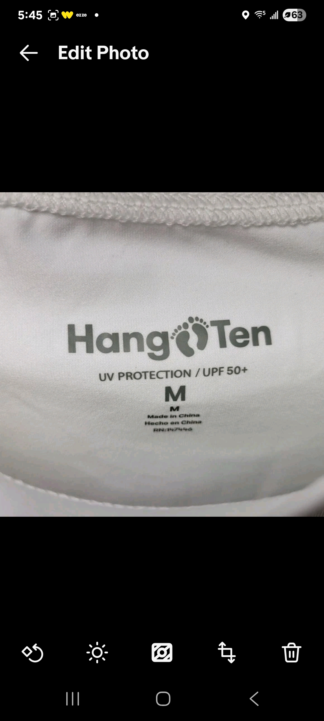 Mens Medium Hang Ten UPF 50+ UV Protection Fishing Boat Beach Athletic Shirt White