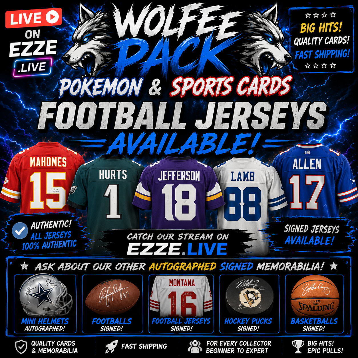 Authentic Autographed Football Jersey