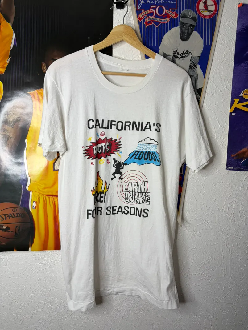 California's "FOTS!" Fire, Floods, Earthquake For Seasons Vintage T-Shirt
