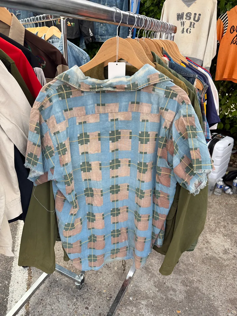 1960s cotton printed flannel