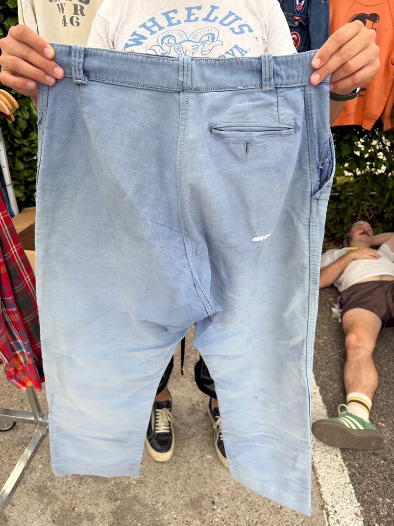 1950s french workwear faded moleskin pants