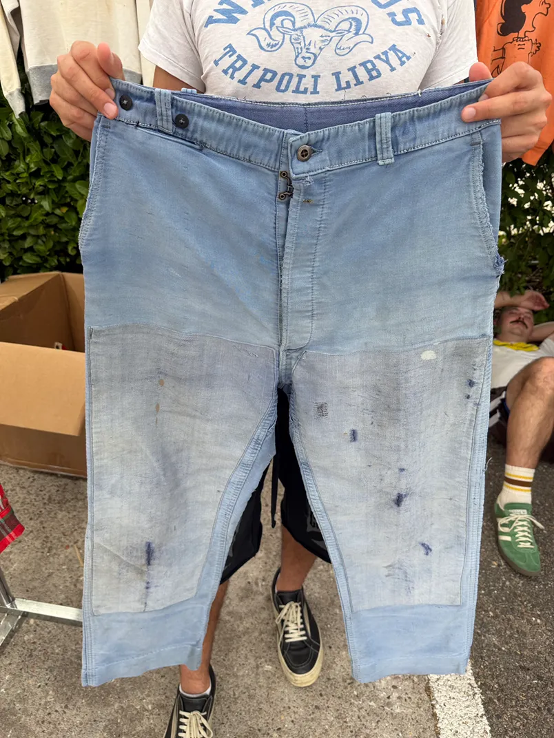 1950s french workwear faded moleskin pants