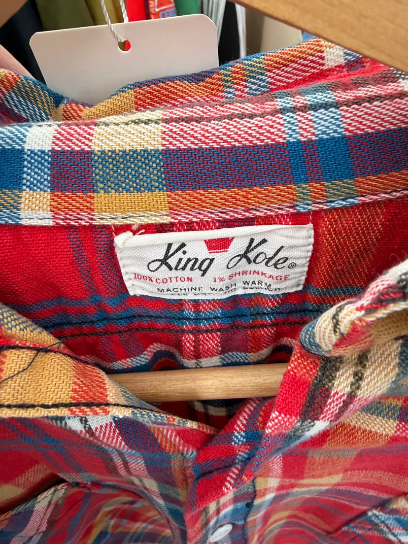1960s king kole multicolor red flannel