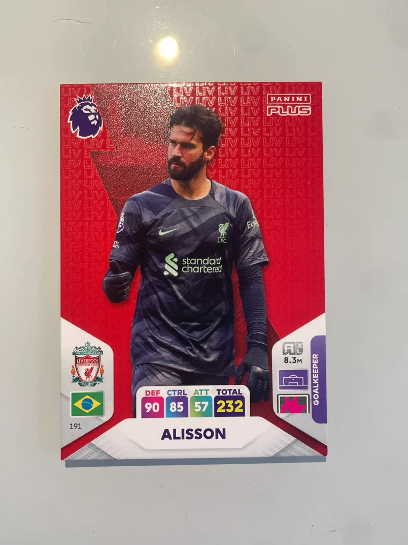 Panini Plus Alisson Liverpool Goalkeeper Soccer Card