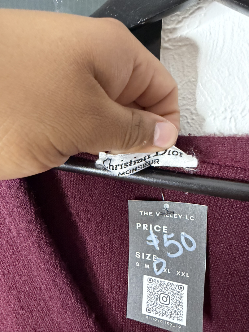 Vintage Christian Dior Burgundy Cardigan