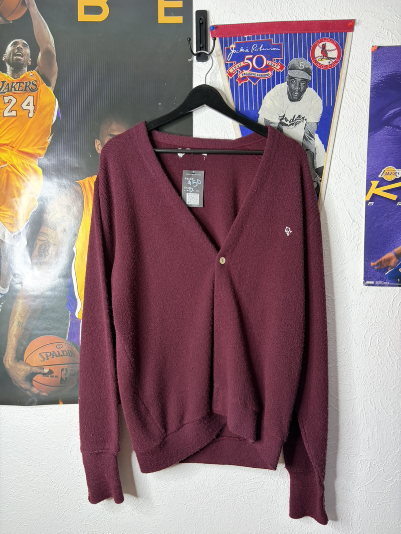 Vintage Christian Dior Burgundy Cardigan