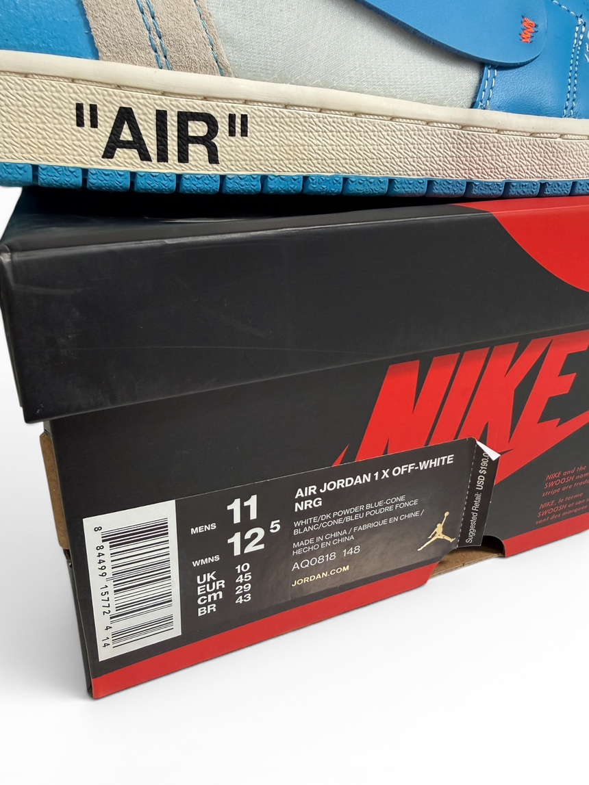 SZ 11 Off White x Air Jordan 1 High University Blue