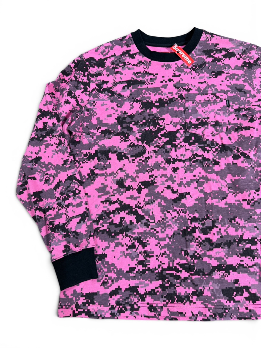 SZ M Supreme L/S Pocket Tee Digi Camo FW17