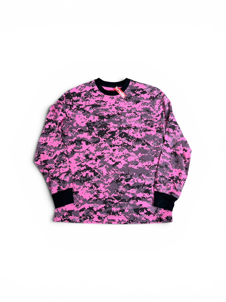 SZ M Supreme L/S Pocket Tee Digi Camo FW17