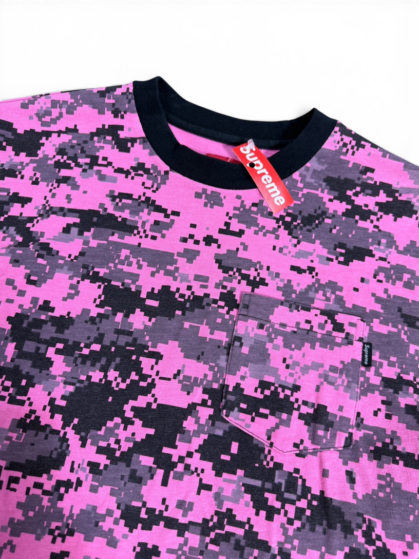 SZ M Supreme L/S Pocket Tee Digi Camo FW17