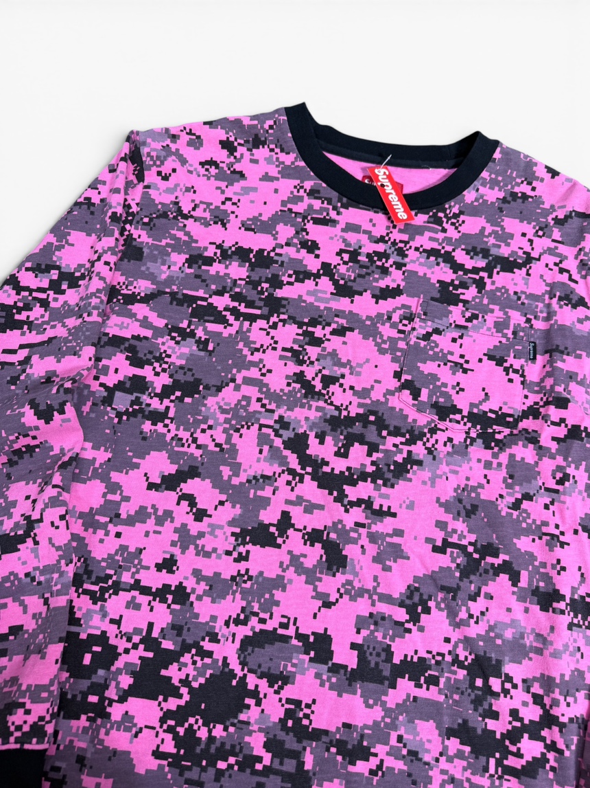 SZ XL Supreme L/S Pocket Tee Digi Camo FW17