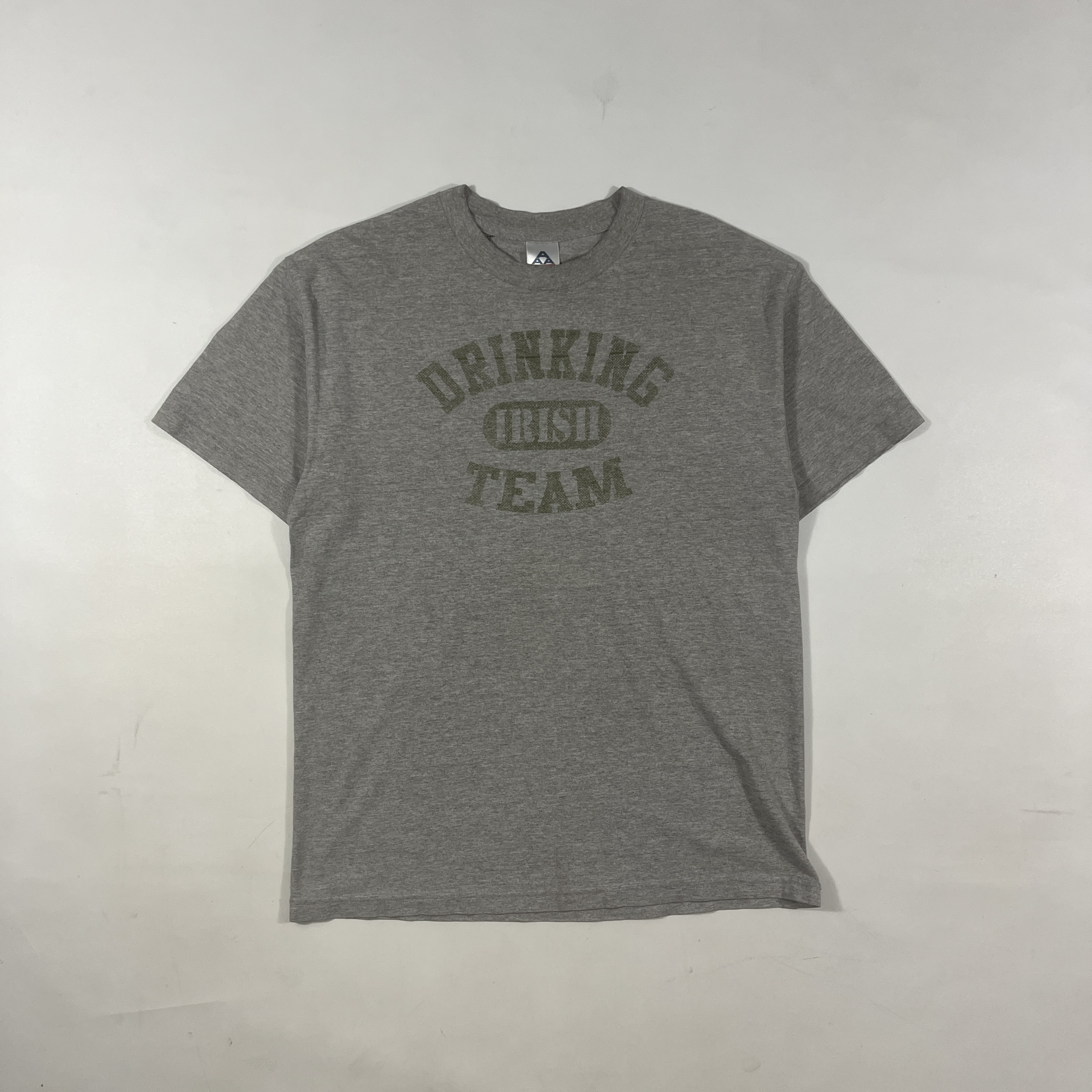 Vintage Alstyle Irish Drinking Team Heather Gray Graphic Tee L