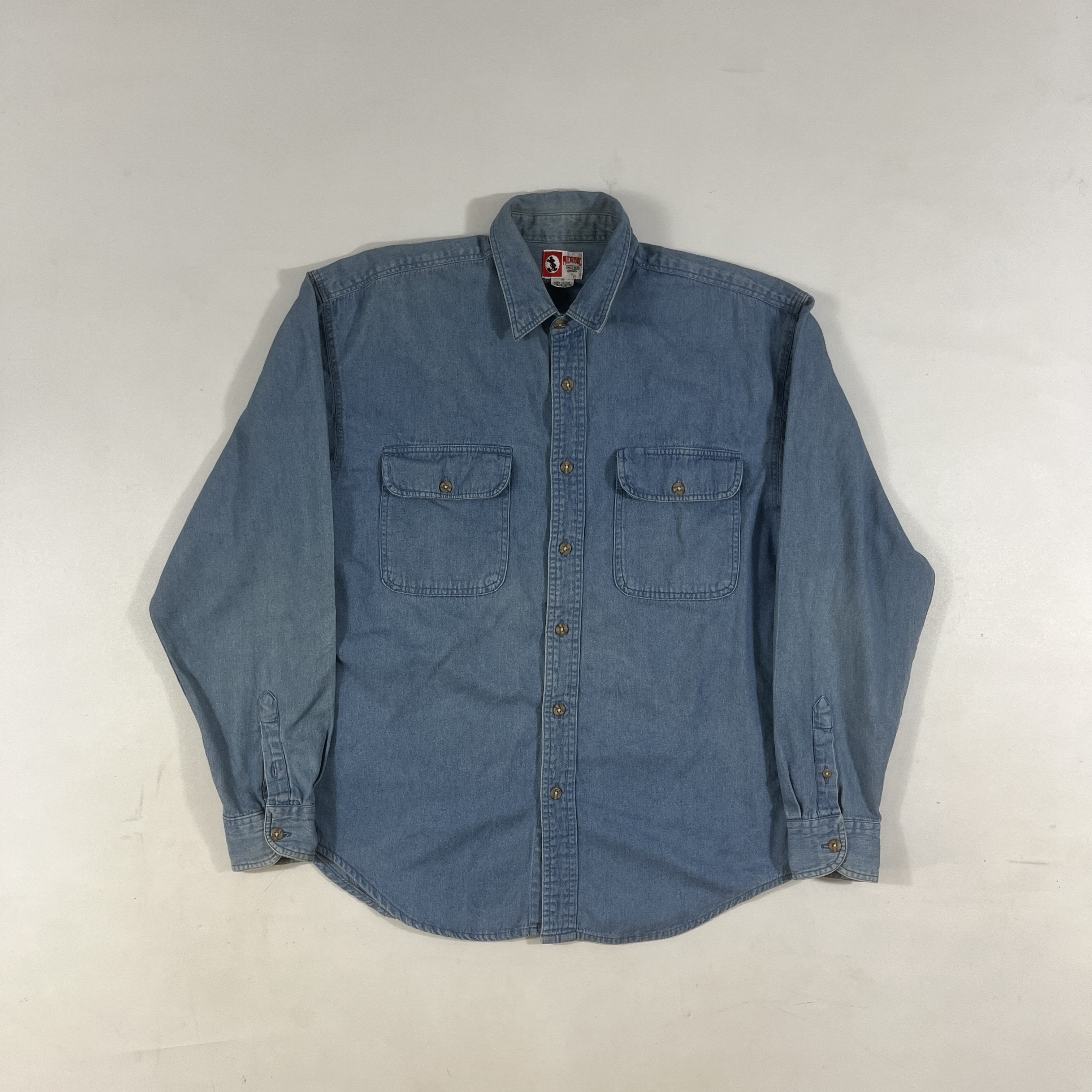 Vintage 90s Mickey Unlimited Disney Winnie the Pooh Embroidered Denim Button Down Shirt M