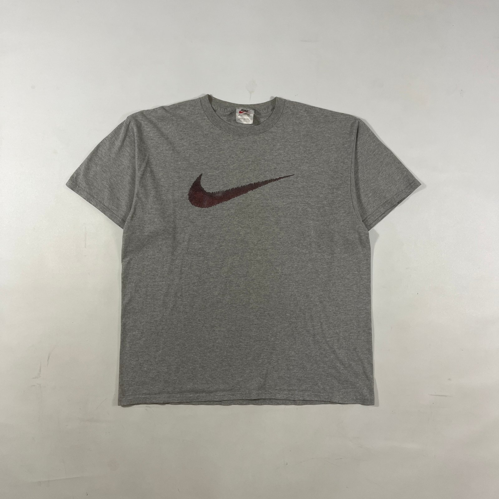 Vintage 90s Nike Big Swoosh Heather Gray Made in USA T-Shirt L
