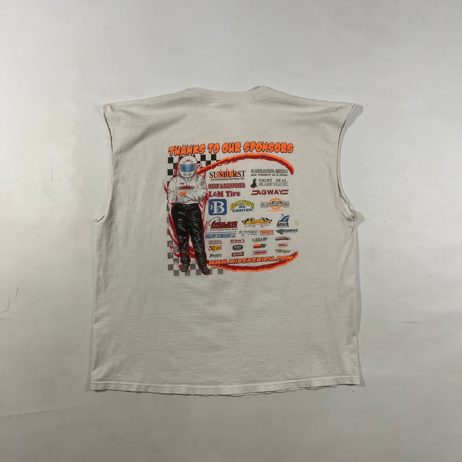 Vintage Y2K Mike Kekich Sprint Car Racing Sleeveless Tee Hermitage PA 2XL