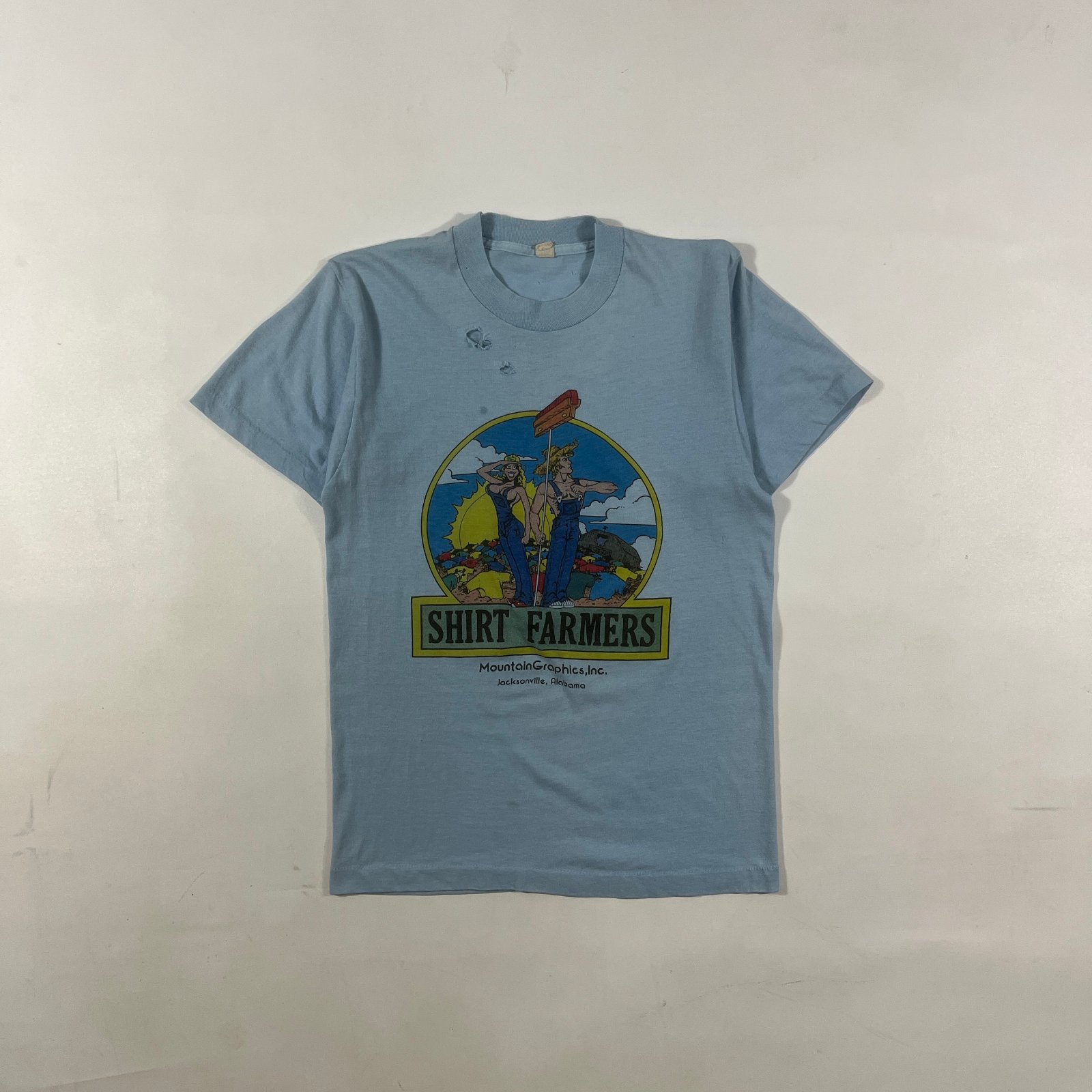 Vintage 80s Shirt Farmers Mountain Graphics Jacksonville Alabama Single Stitch Tee M