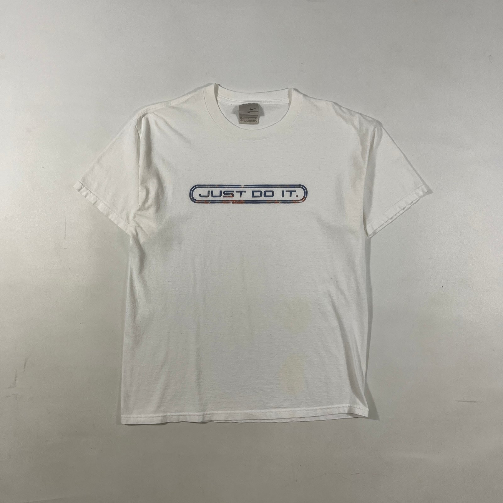 Vintage Y2K Nike Just Do It Center Swoosh White Graphic Tee M