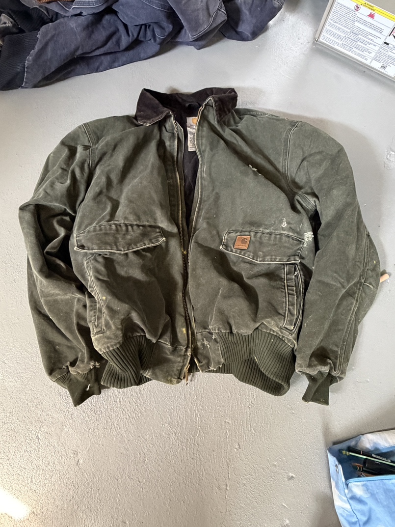Carhartt Men's Vintage Green Insulated Bomber Jacket