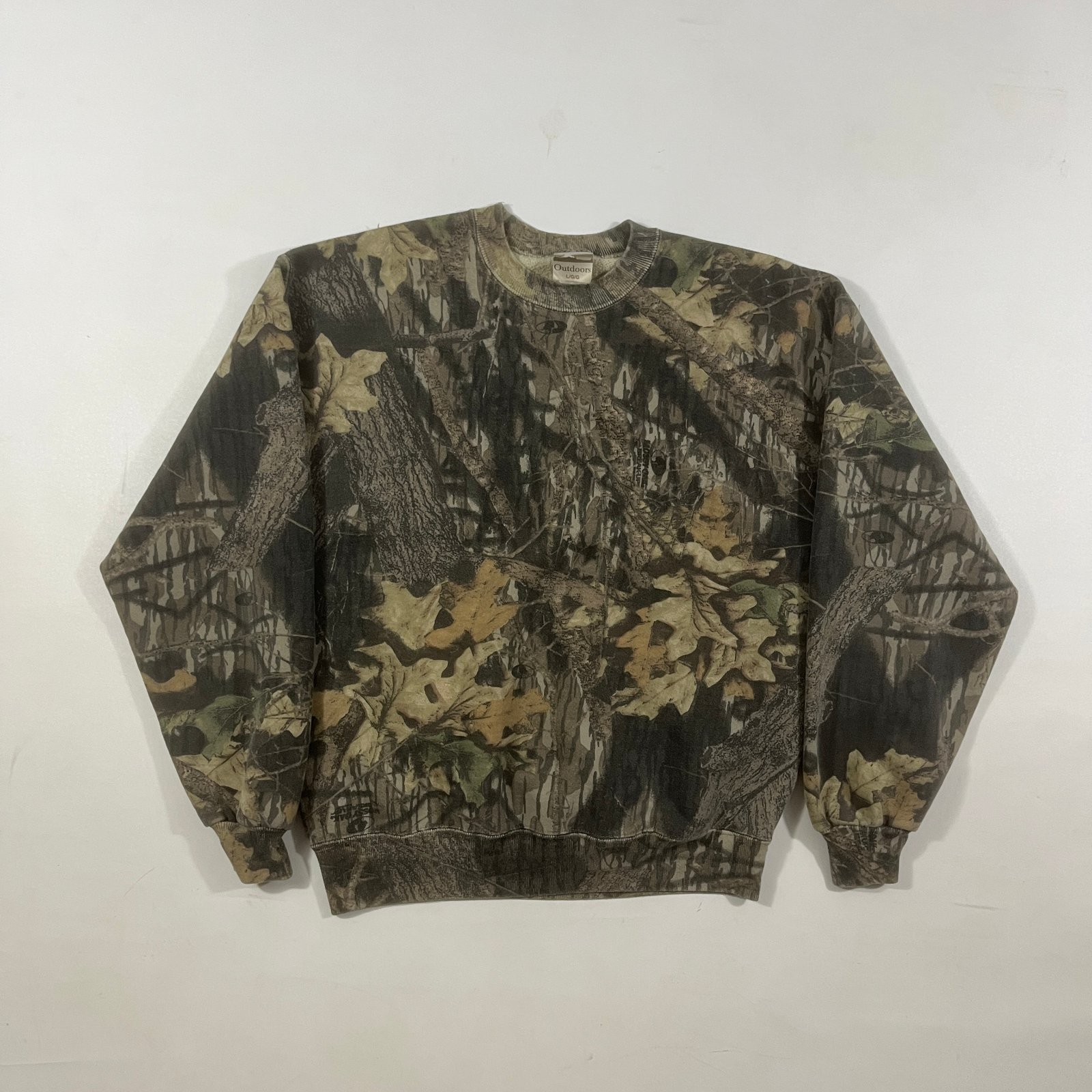 Vintage Jerzees Outdoors Mossy Oak Break-Up Real Tree Camo Crewneck Sweatshirt L