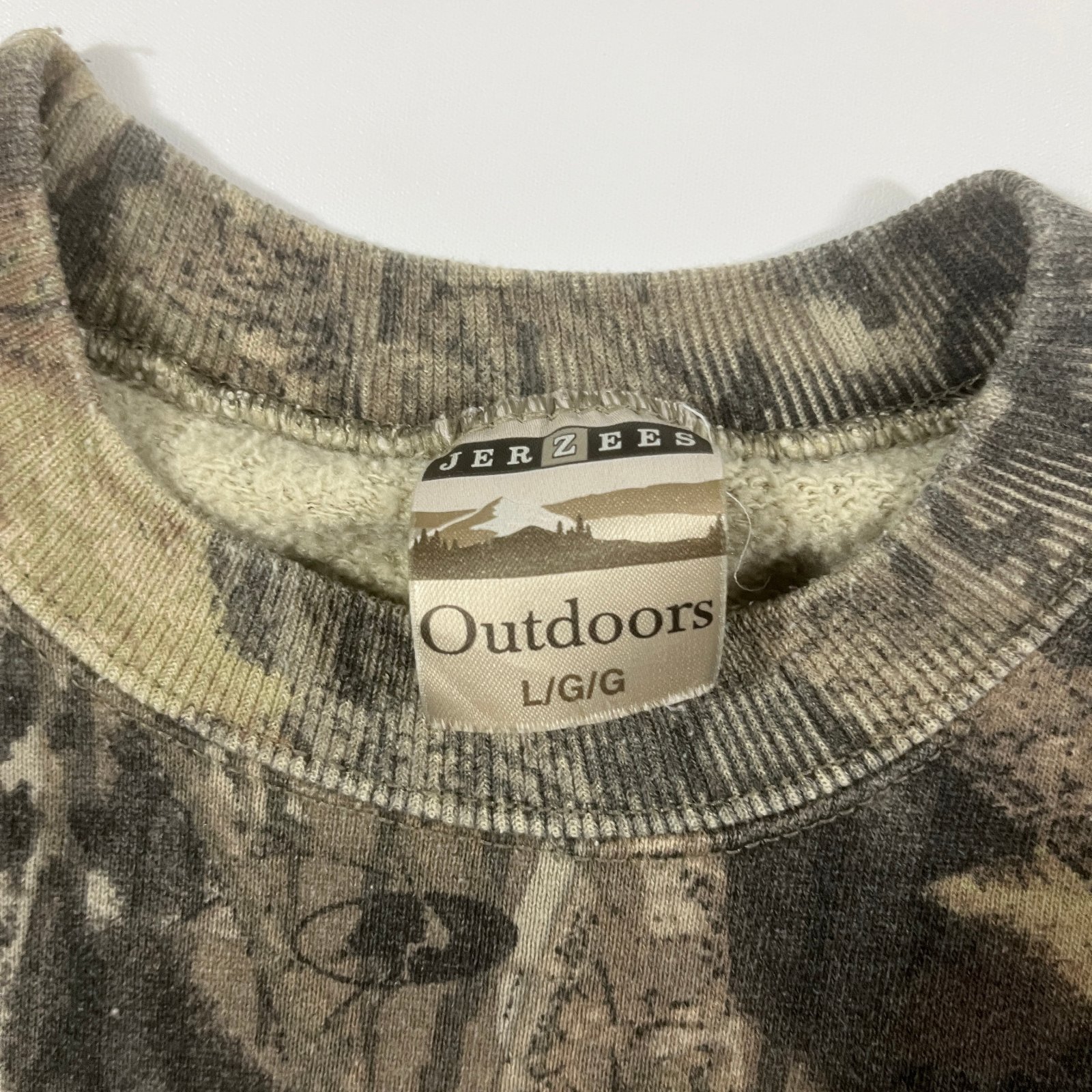 Vintage Jerzees Outdoors Mossy Oak Break-Up Real Tree Camo Crewneck Sweatshirt L