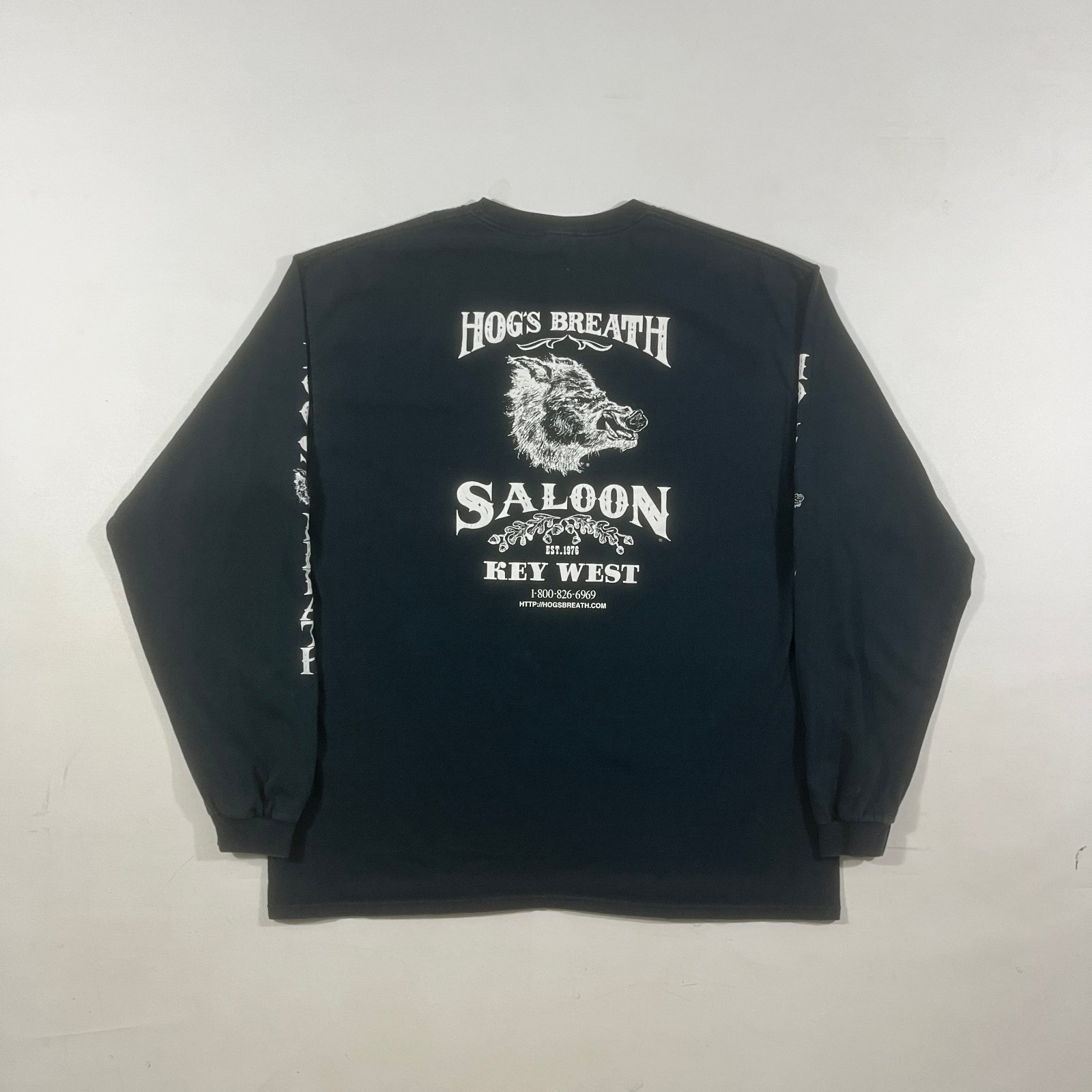 Vintage Hog's Breath Saloon Key West Black Long Sleeve Tee 2XL