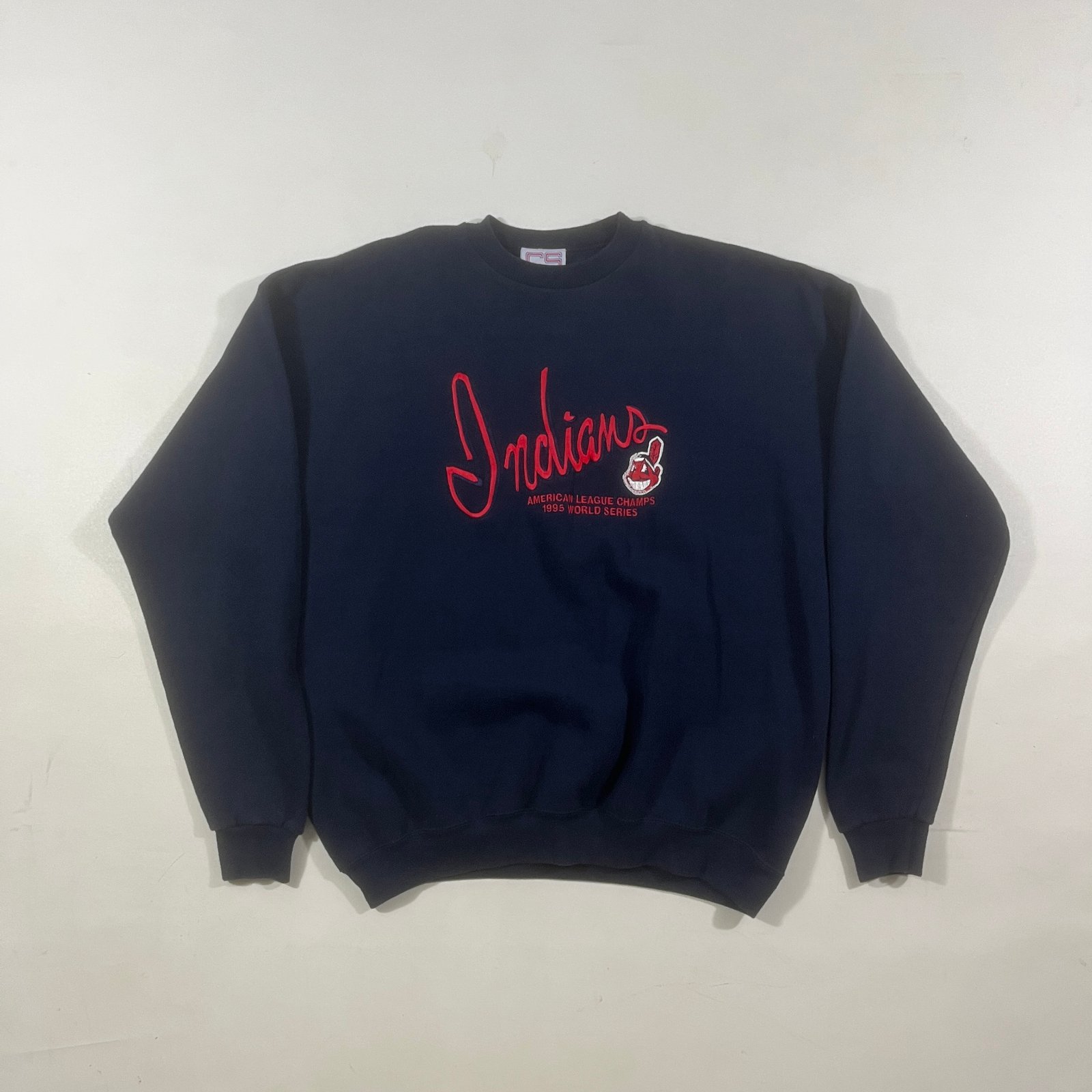 Vintage 1995 Cleveland Indians American League Champs World Series Embroidered Crewneck