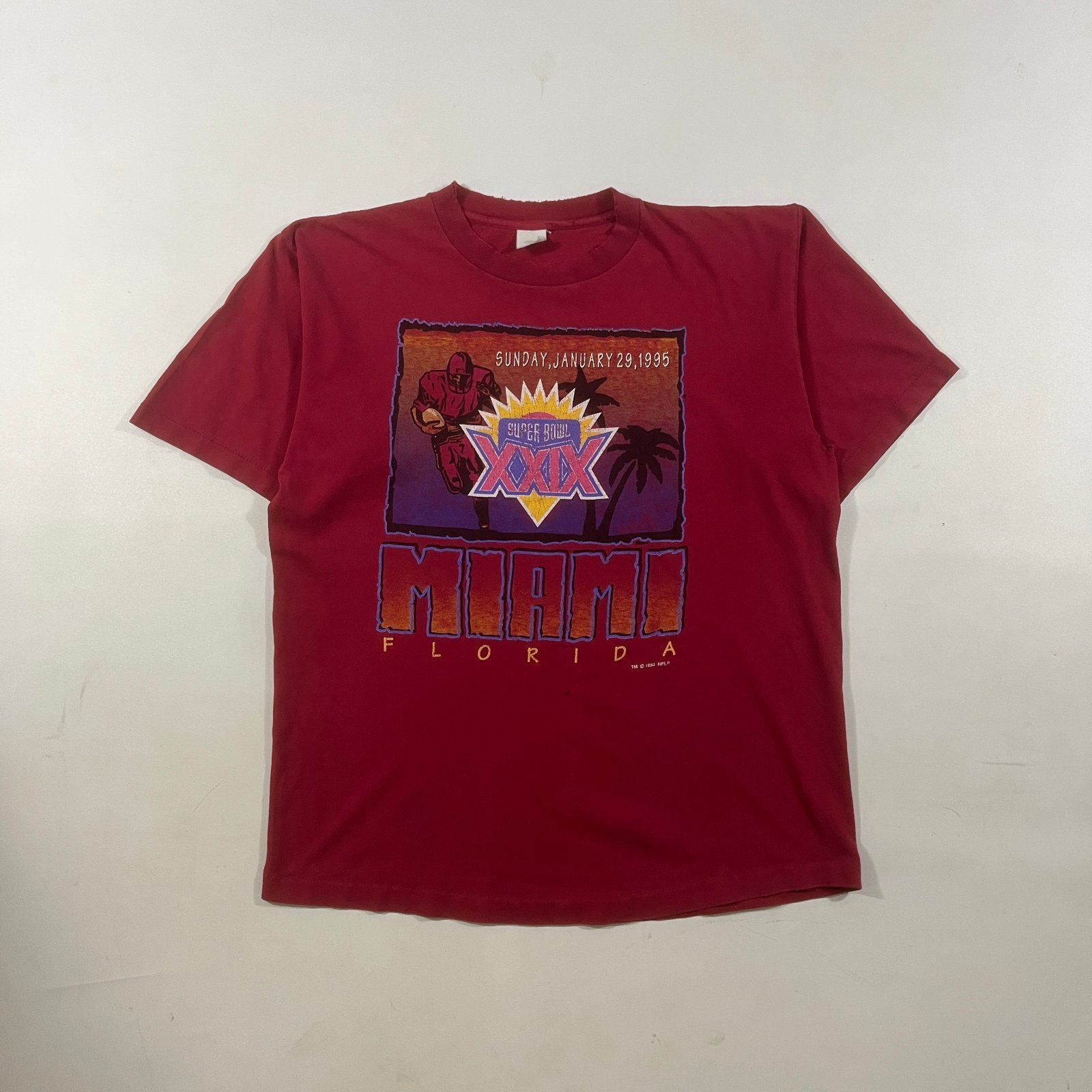 Vintage 1994 Super Bowl XXIX Miami Florida NFL Single Stitch Tee